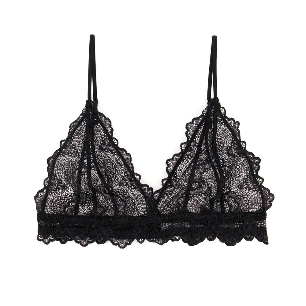 NWT Black Lace Triangle Bralette size XS